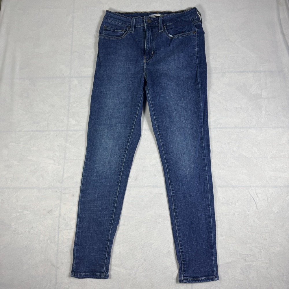 Levi's 721 Womens Skinny Jeans Blue Denim High Rise 5-Pocket Logo Everyday 28